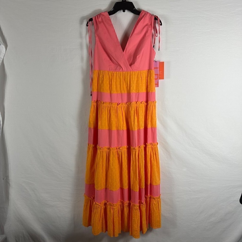 NWT LDT RUFFLED Sundress V-Neck Coral Mango Size 2